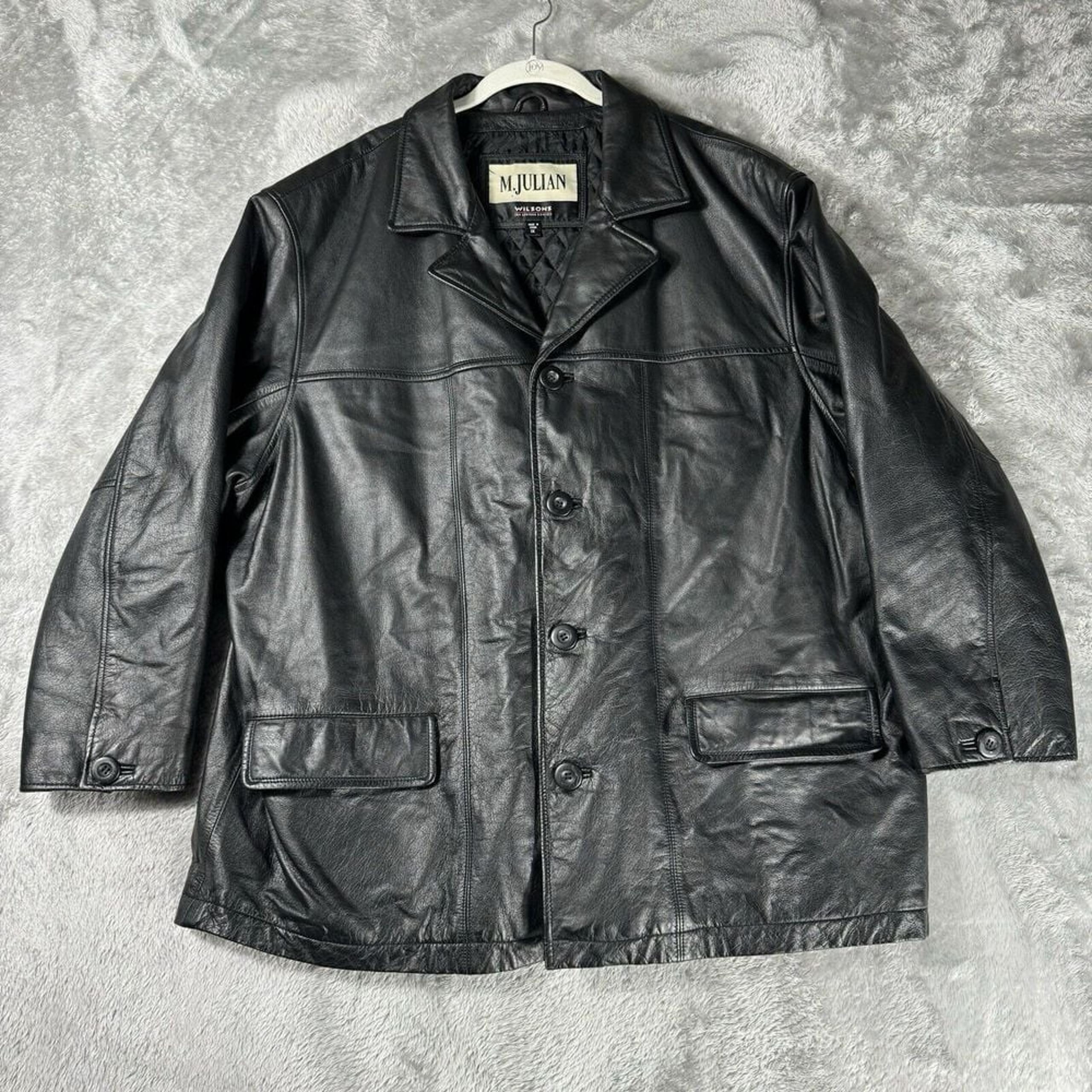 Vintage 80s Wilsons M. Julian Leather Jacket Mens 1X Black Thinsulate Heavy Big