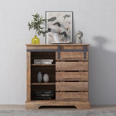 Cabinet Sideboard with Sliding Barn Door and Interior Shelves
