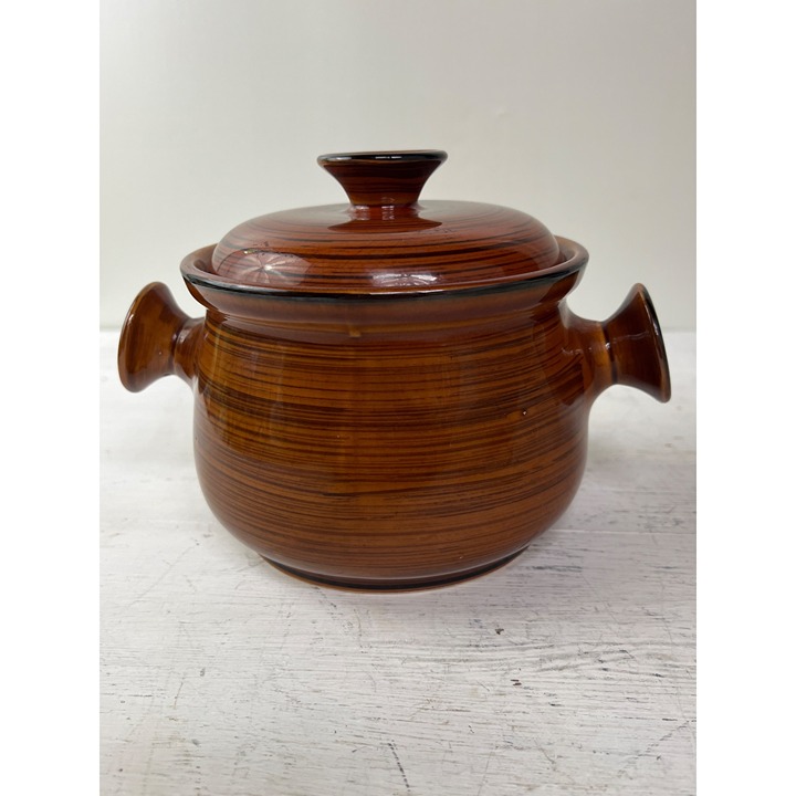 Vintage Brittany Nasco Brown Bean Pot w/Lid and Handles