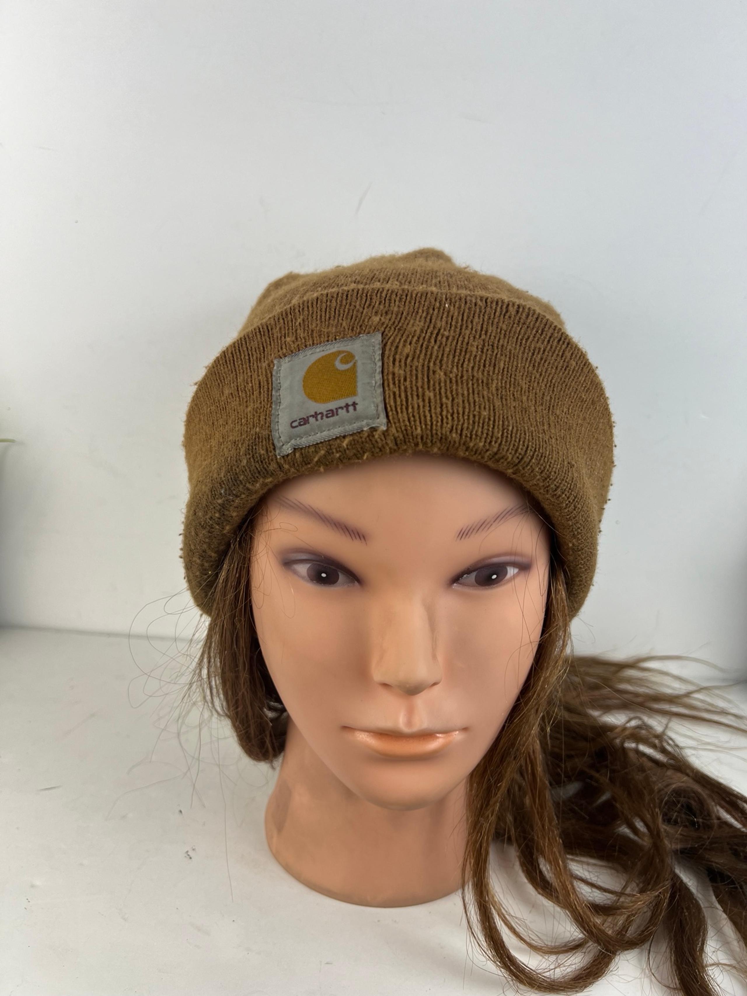 Vintage Carhartt 100% Acrylic Brown Watch Hat Beanie Cap Made In USA - OSFA Work
