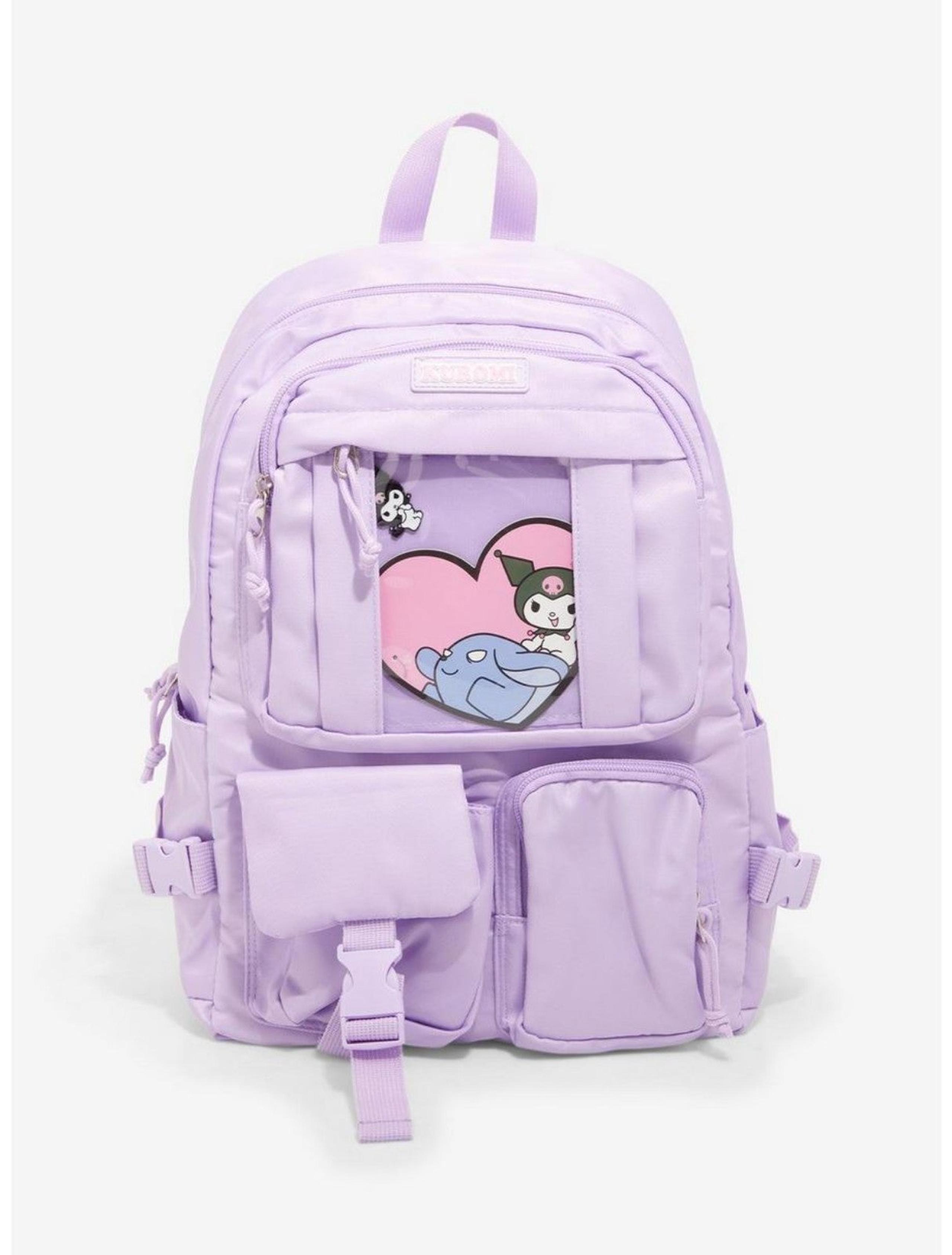 Kuromi Lavender Multi-Pocket Backpack LARGE