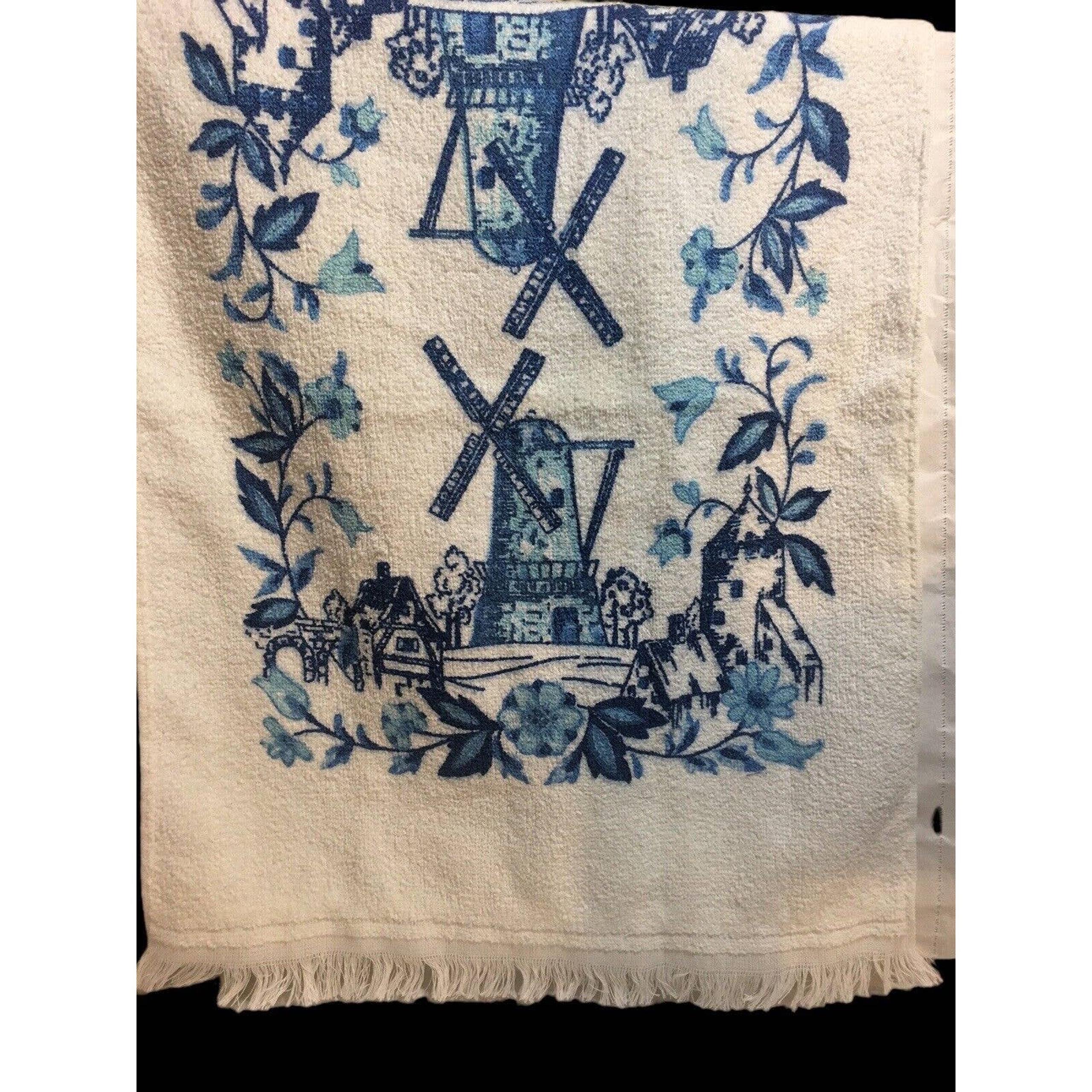 Vintage Cannon Blue White Lighthouse Towels 15*24”