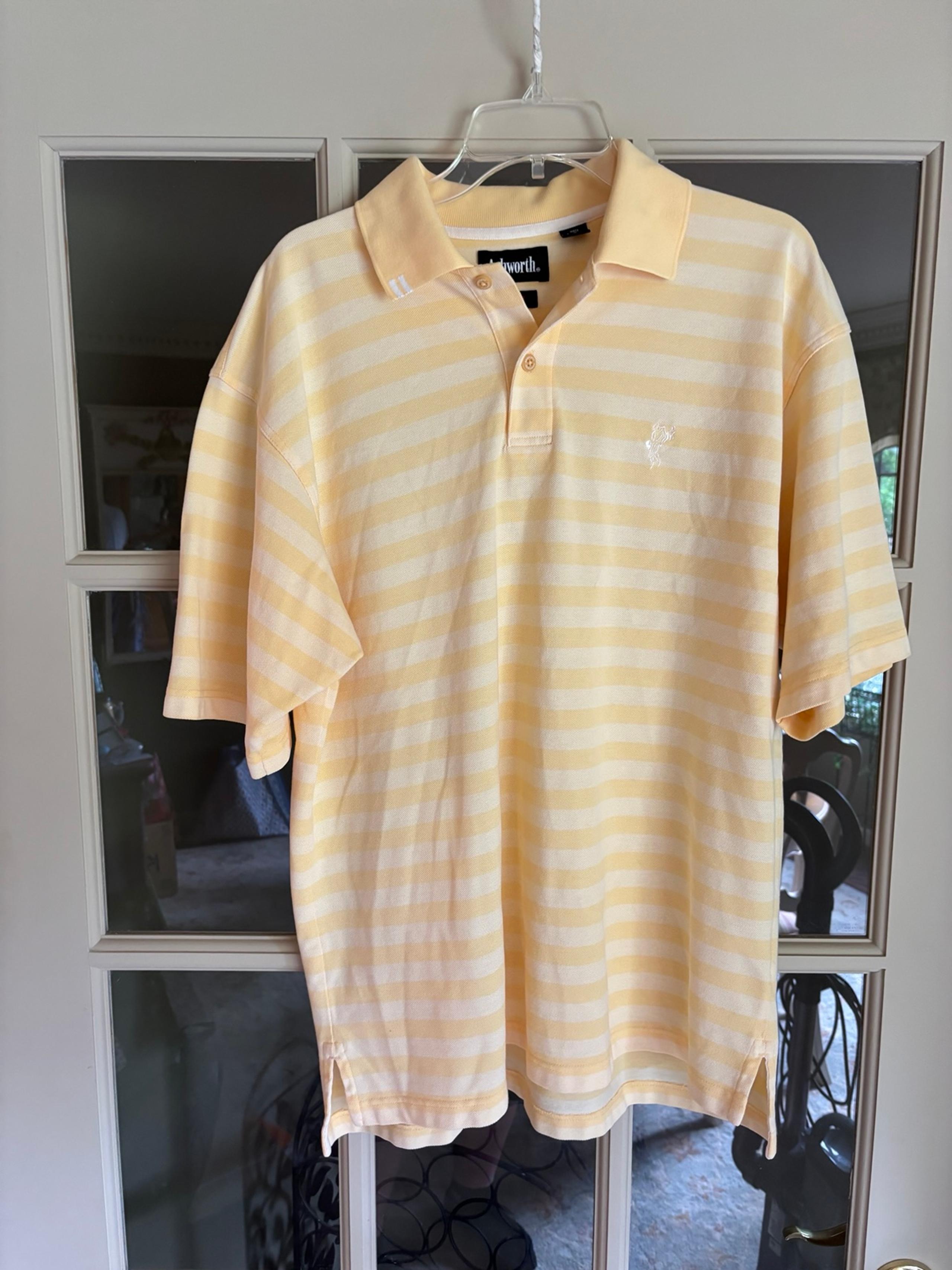 Ashworth Men’s Striped  Polo Shirt size Medium
