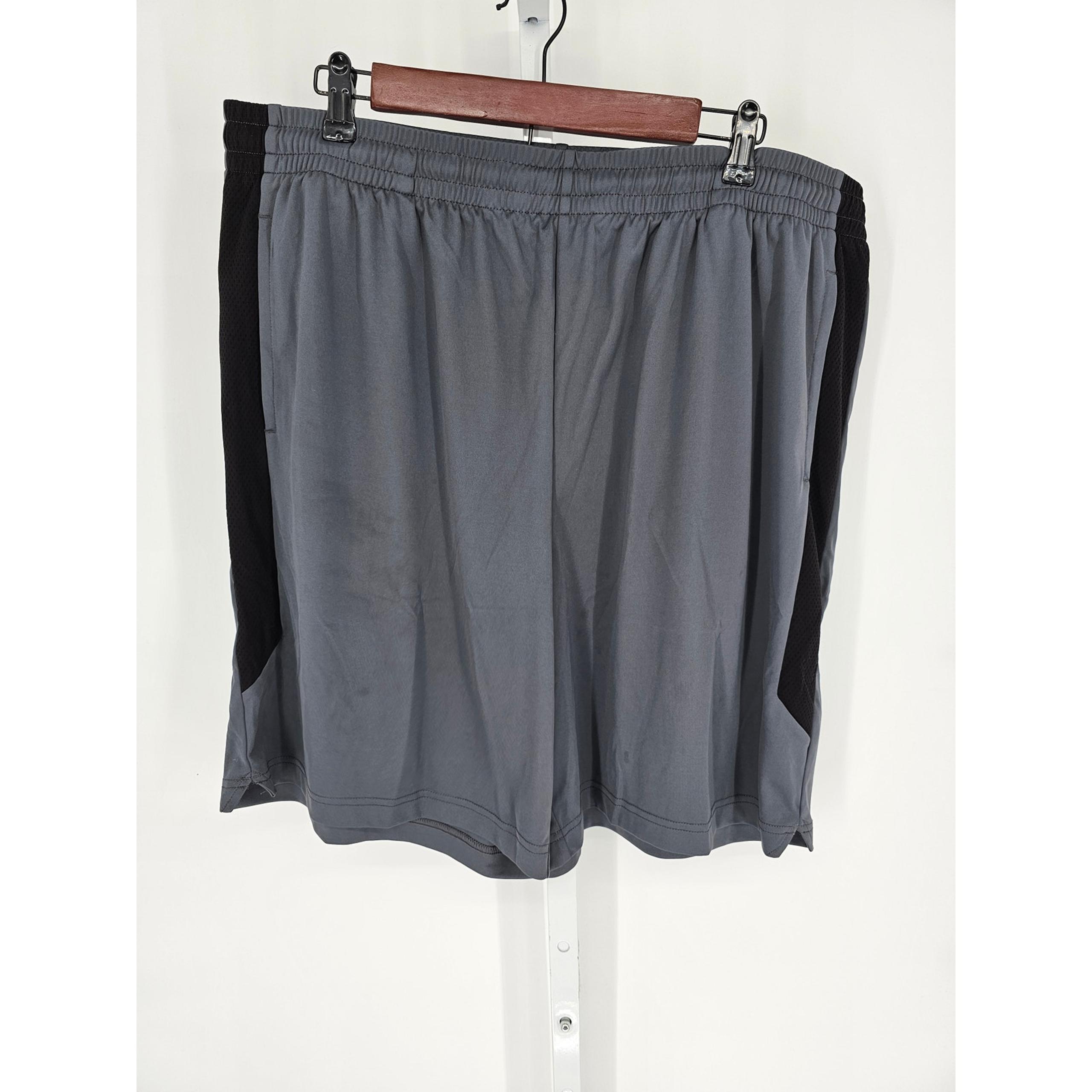 Tek Gear Men's Gray & Black Mesh Dry Tek Athletic Pull-On Shorts Size XXL