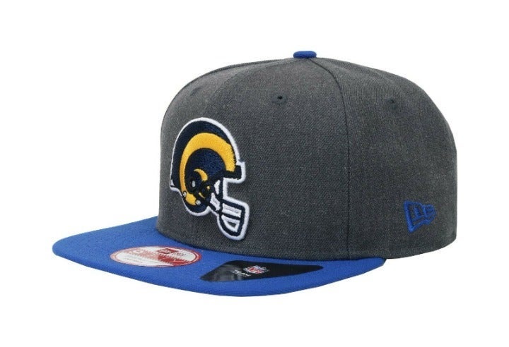 New Era 9Fifty Men's Los Angeles Rams Helmet Charcoal/Royal Blue Snapback Cap
