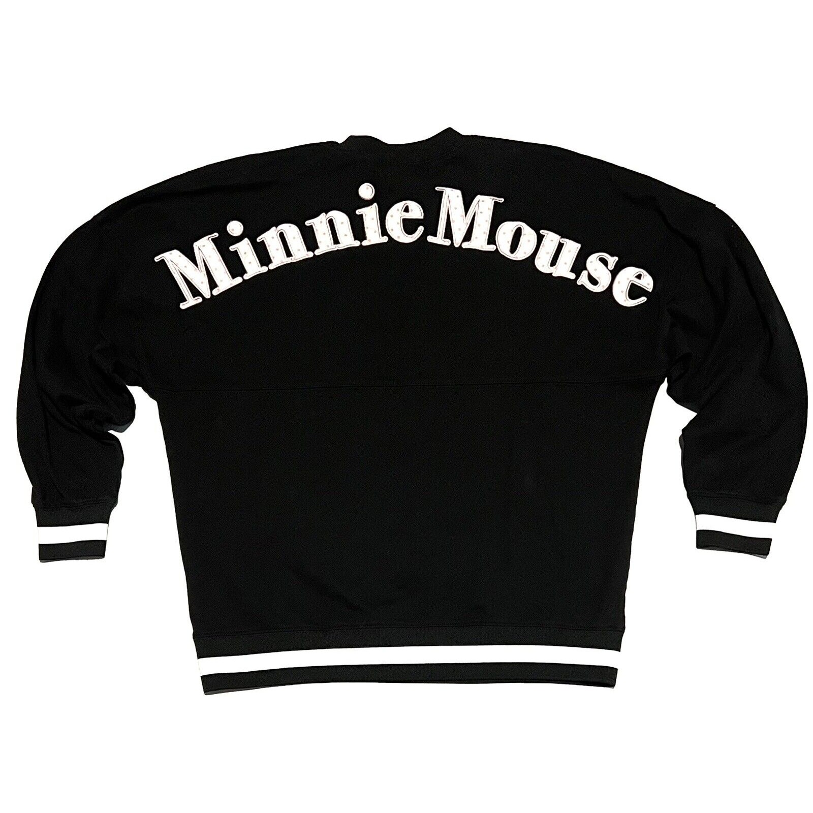 Disney Minnie Mouse Spirit Jersey Size M Embroidered Sweatshirt Black Pink
