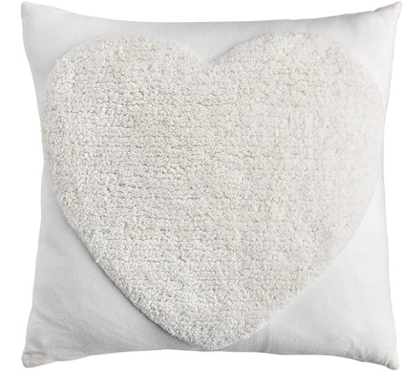 New Set of 2 White Tufted Heart Pillows by Splendid - 16 x16