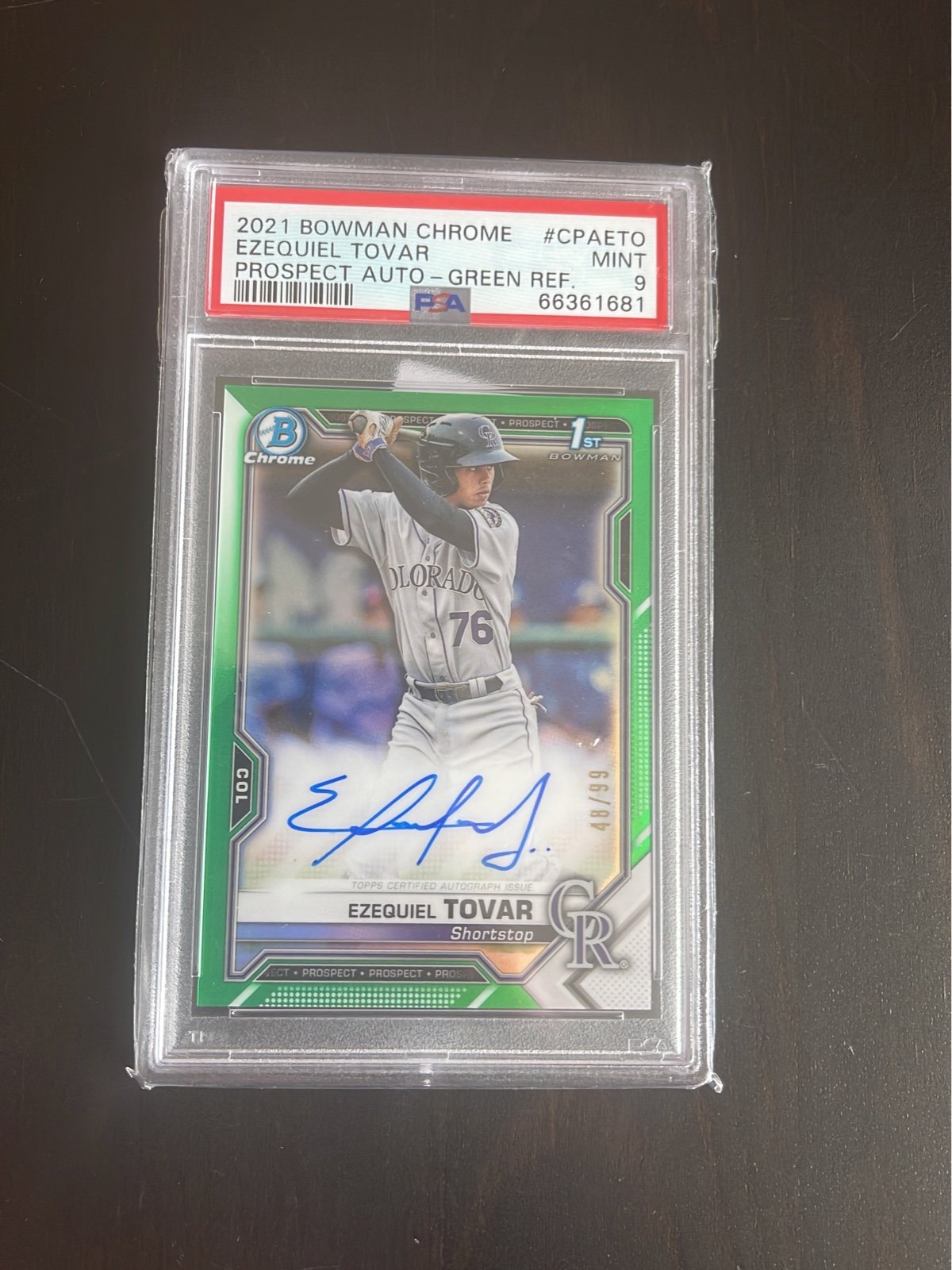 2021 Bowman Chrome Ezequiel Tovar green refractor 48/99