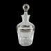 Clear Glass Decanter Silver Tone Band & Ball Stopper 28 oz. MCM Style Barware