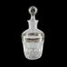 Clear Glass Decanter Silver Tone Band & Ball Stopper 28 oz. MCM Style Barware