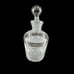 Clear Glass Decanter Silver Tone Band & Ball Stopper 28 oz. MCM Style Barware