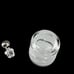 Clear Glass Decanter Silver Tone Band & Ball Stopper 28 oz. MCM Style Barware