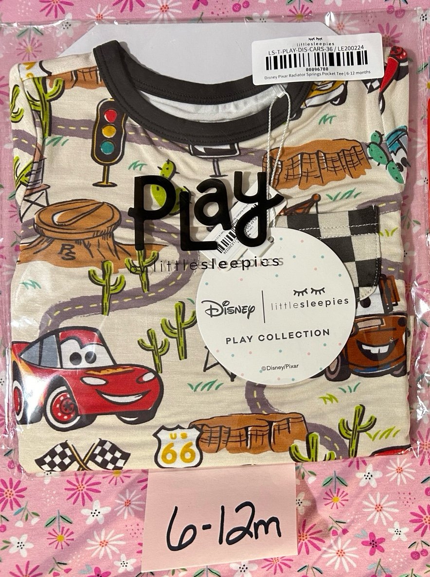 Little Sleepies 6-12m Disney Cars Radiator Springs Pocket Tee