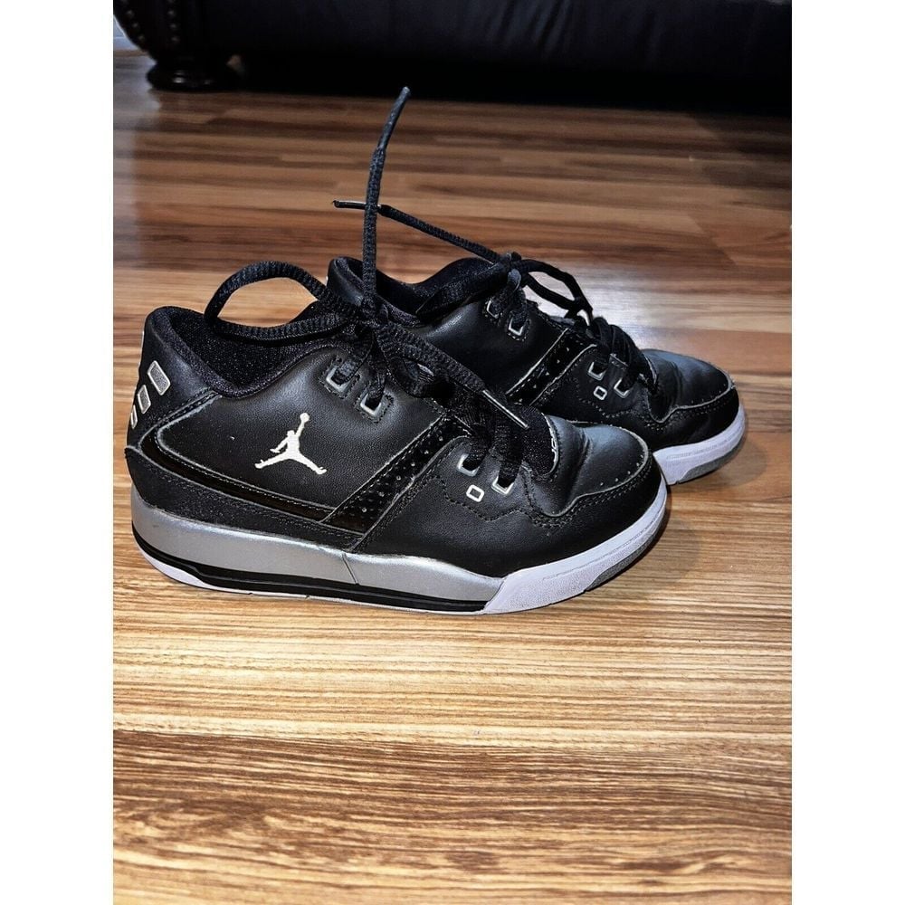 Nike Air Jordan Flight Boys Kids Child Shoes Sneakers Size 12c Black Silver