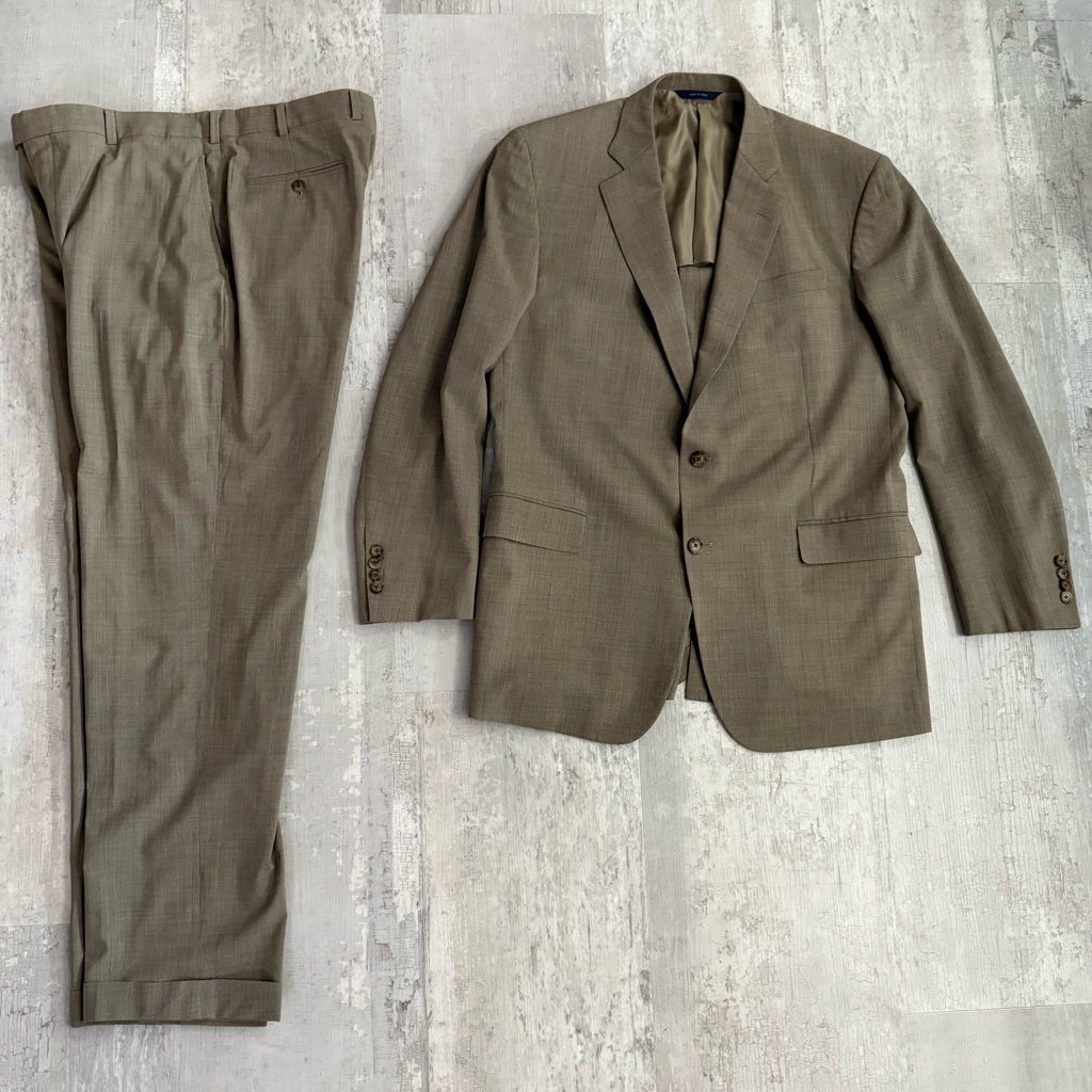 Brooks Brothers Mens Brookscool Canvas Suit Madison 44L 39W