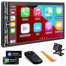 Double Din Car Stereo Compatible with Voice Control Apple Carplay - 7 Inch HD