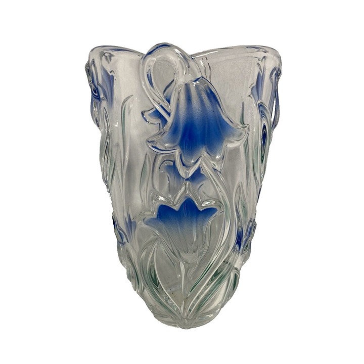 mikasa blue bells 8 inch glass vase floral flowers