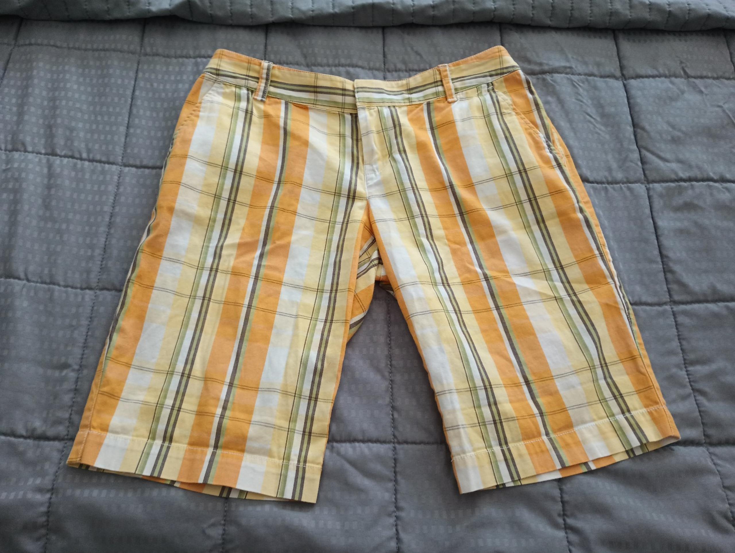 Tommy Bahama yellow and orange plaid women's  Bermuda shorts size 2