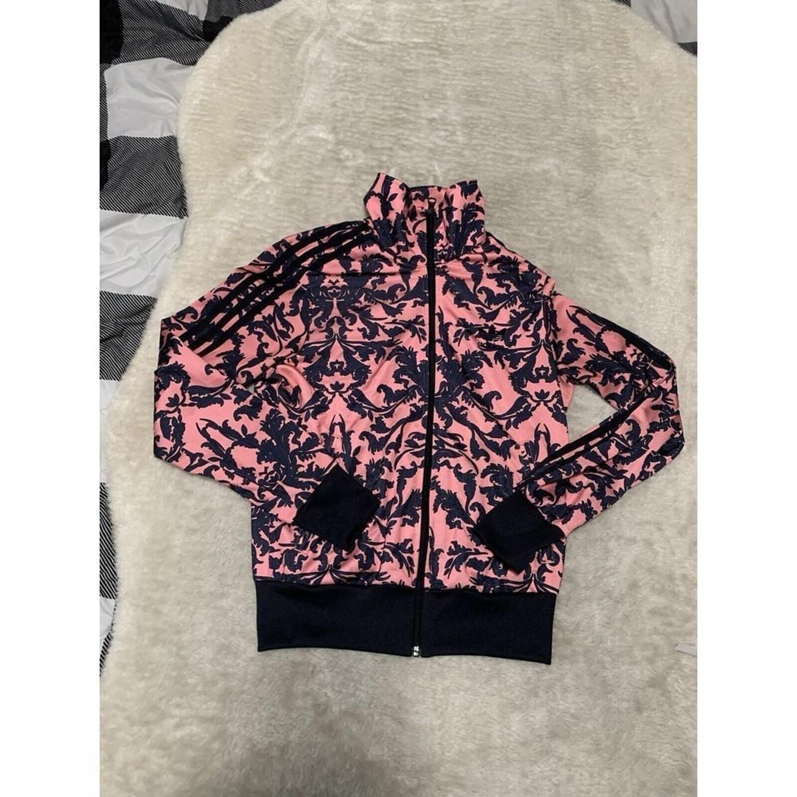 Adidas Originals Women Baroque Jacket Navy Pink Firebird Trefoil Track Top Small