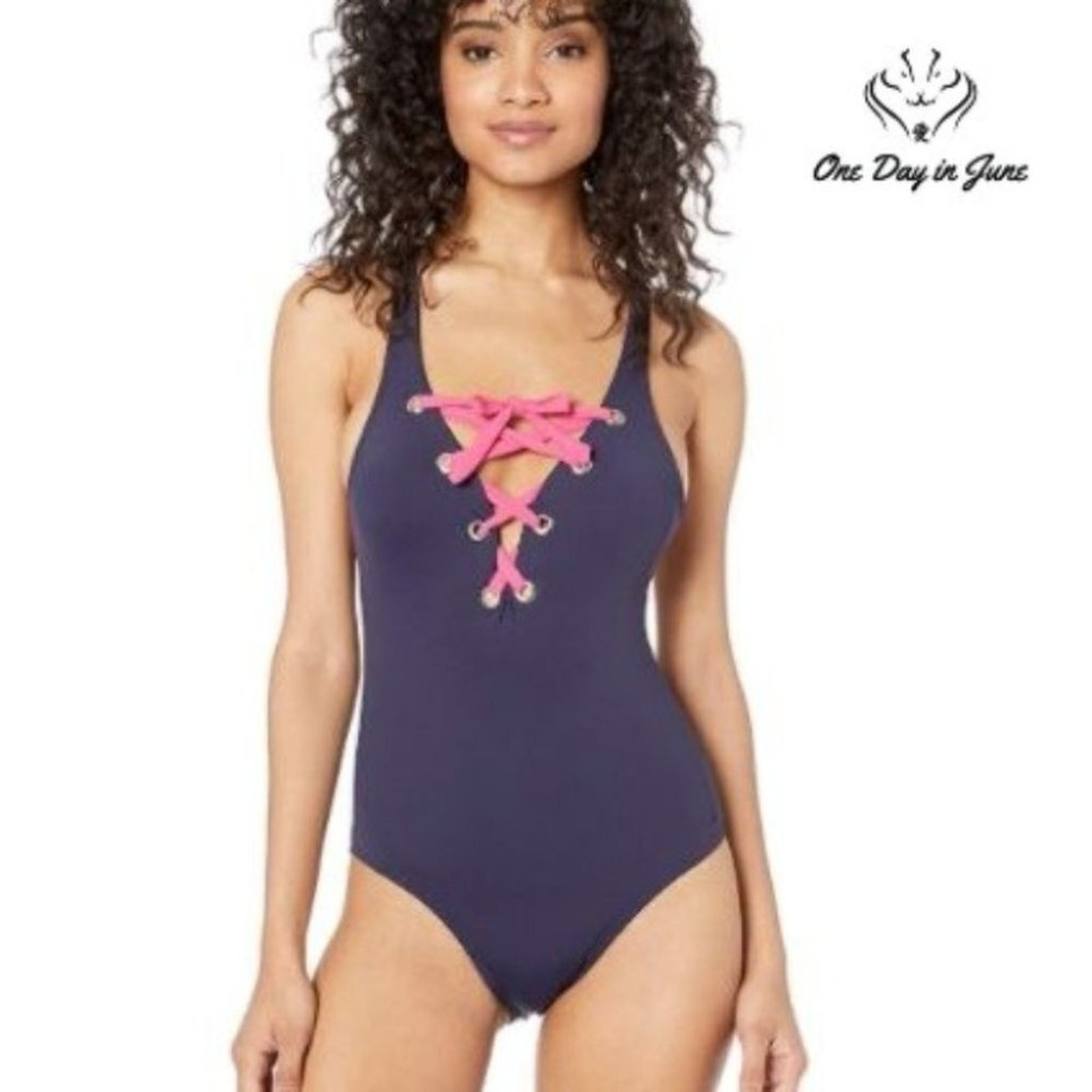 Nautica Lace Up Front One Piece Size L