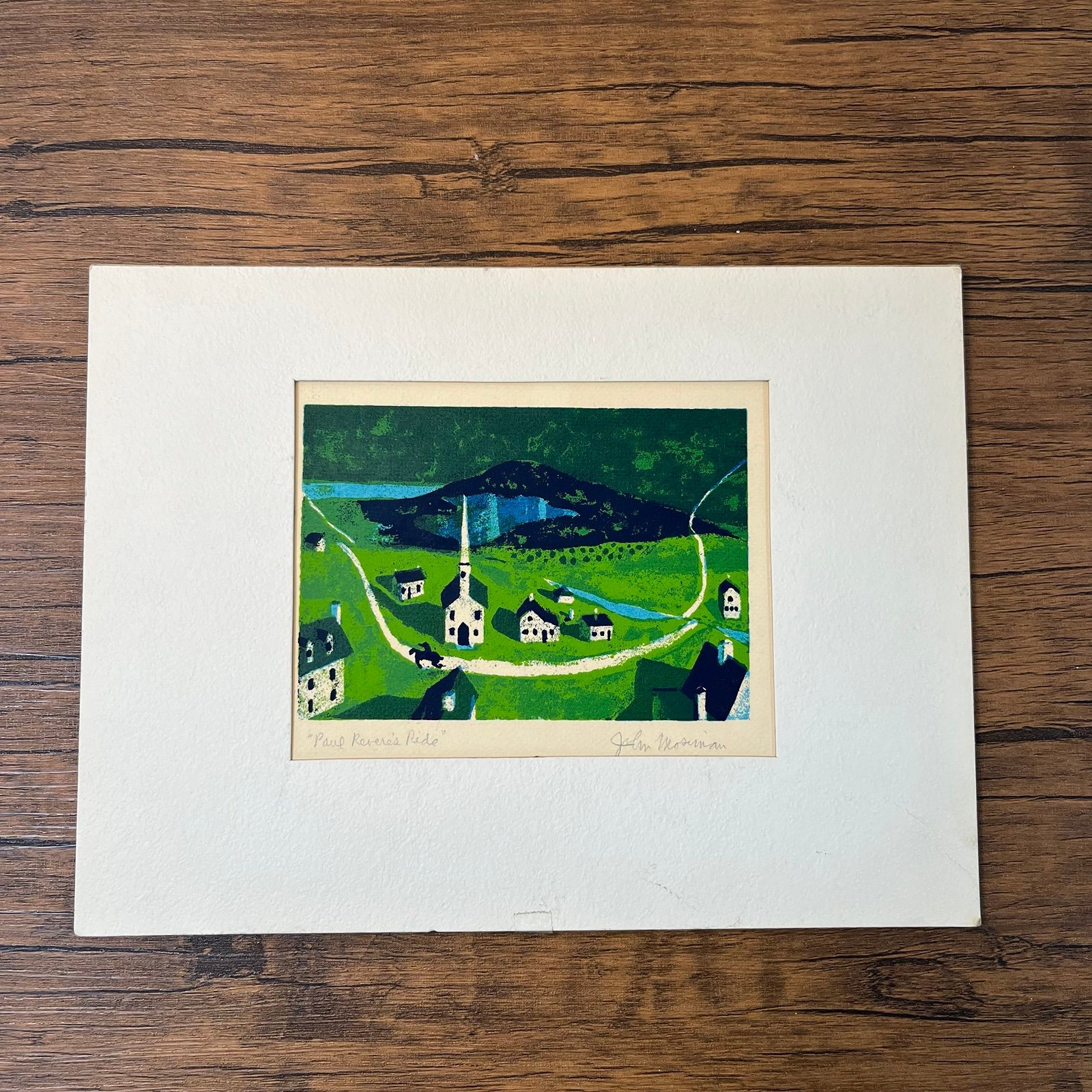 Paul Revere’s Ride Signed Print Art Serigraph Route Traveled John Mosiman