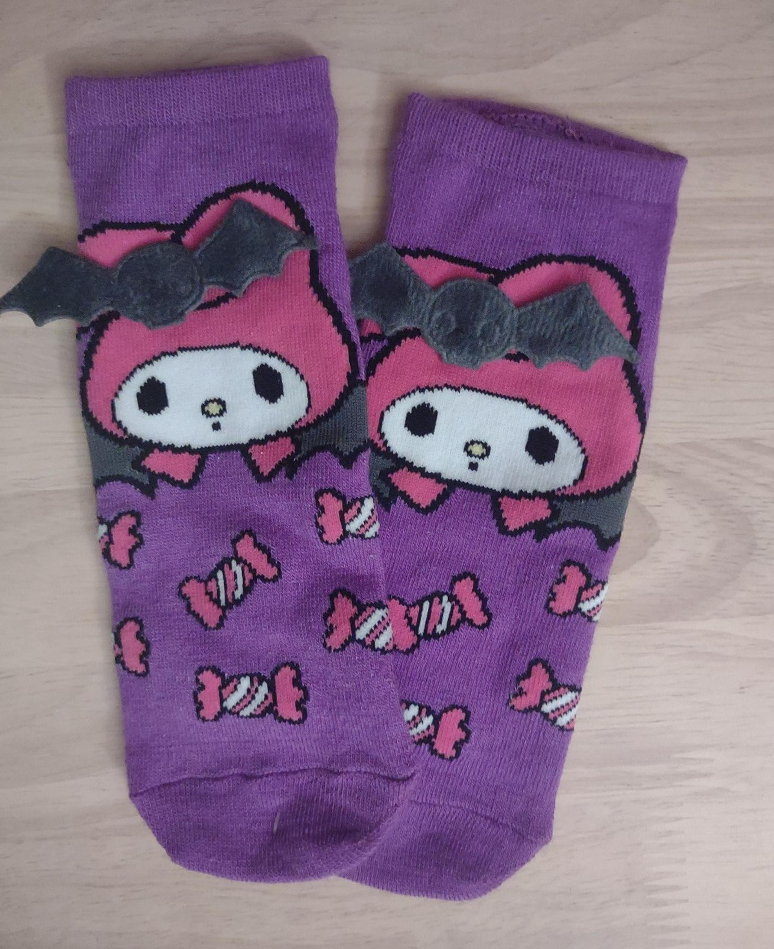 My Melody Sanrio Halloween Pink Candy Purple Women's Socks Kawaii Y2K Decora