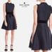 Kate Spade Fit & Flare Sleeveless Party Cocktail Dress Velvet Bow Navy Blue Sz 4