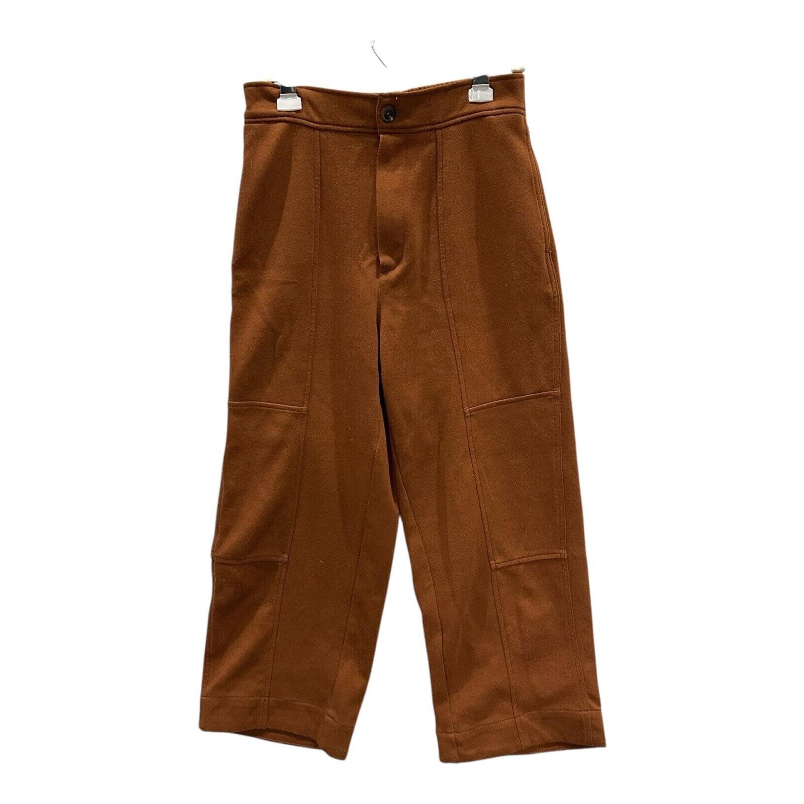 Urban Outfitters Womens M Wide Leg Cropped Knit Pant Rust/Dark Orange Boho