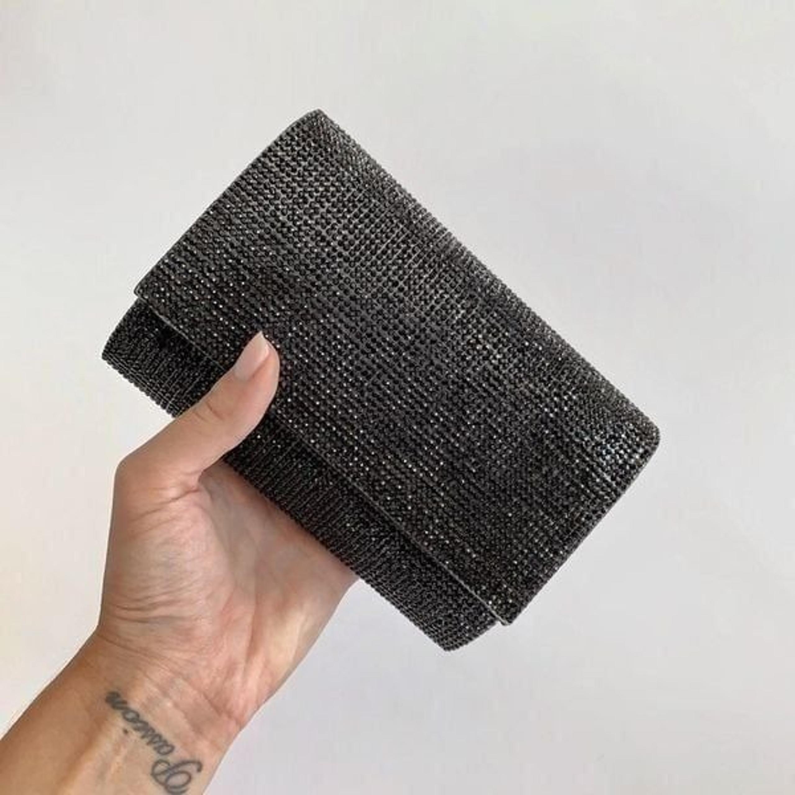 JM Crystals Clutch Black Sparkle