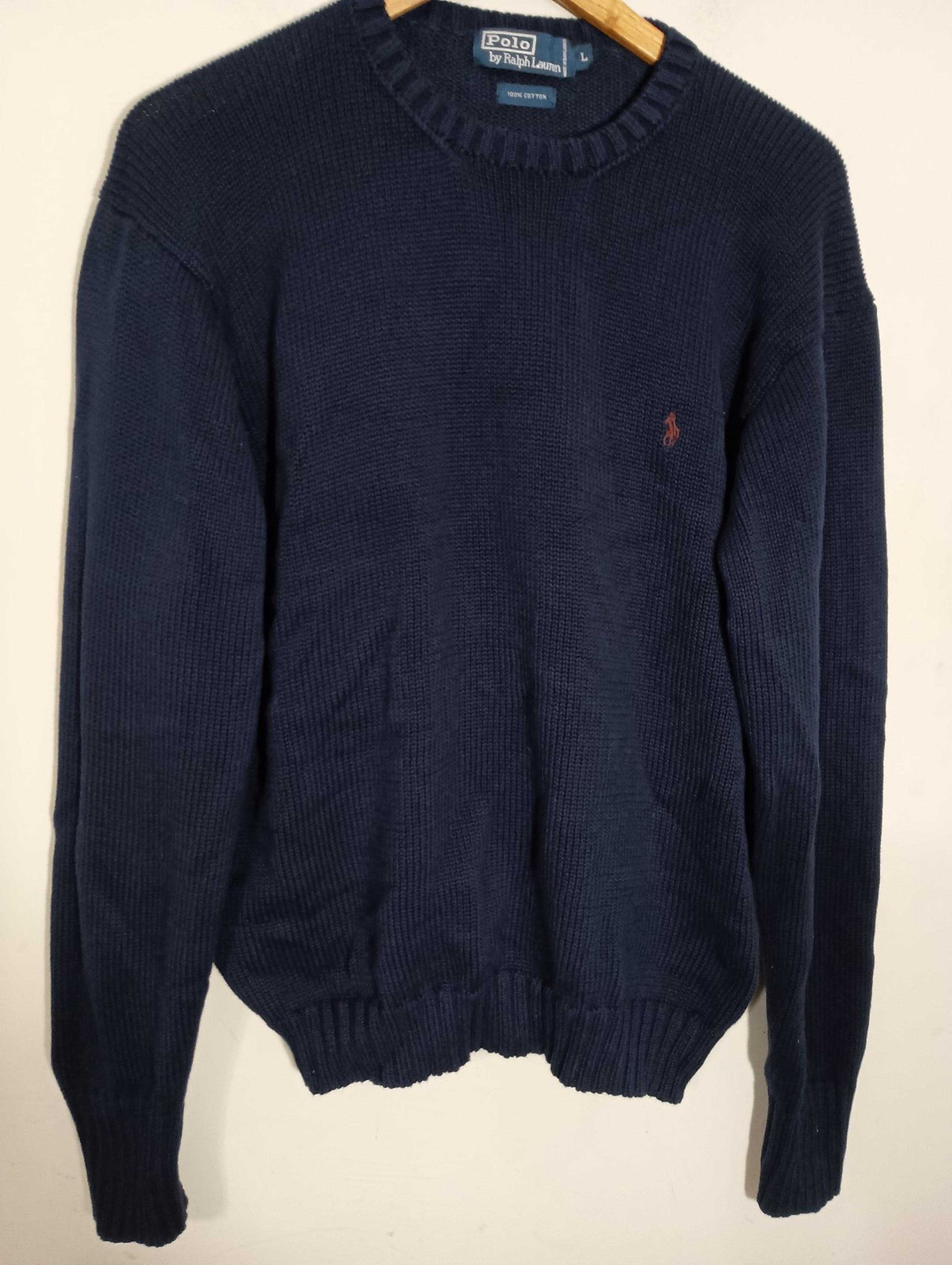 Polo Ralph Lauren Men's Size Large Navy Blue Crewneck Sweater