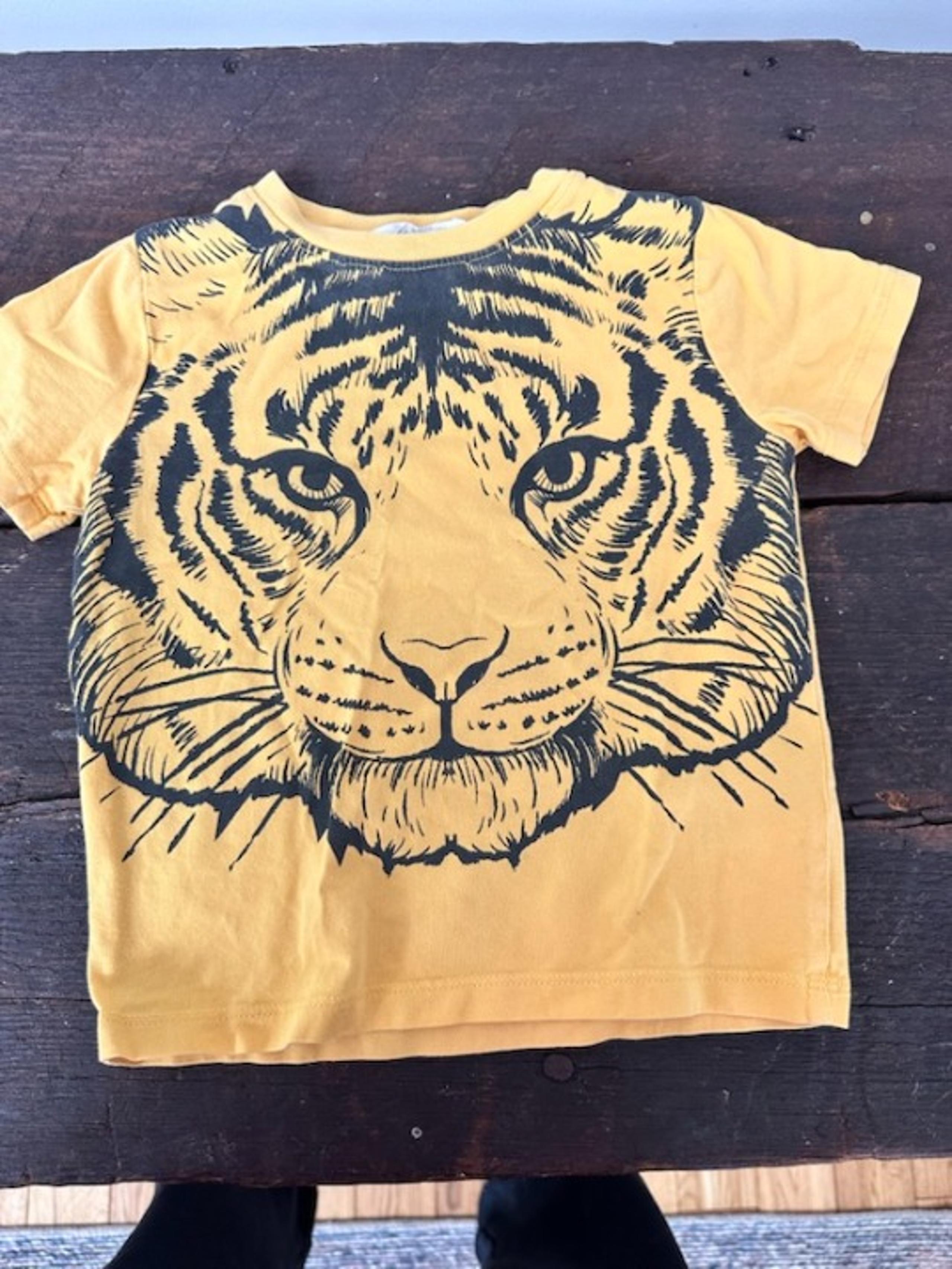 H&M Toddler Boy Yellow Tiger T-shirt Size 2-3