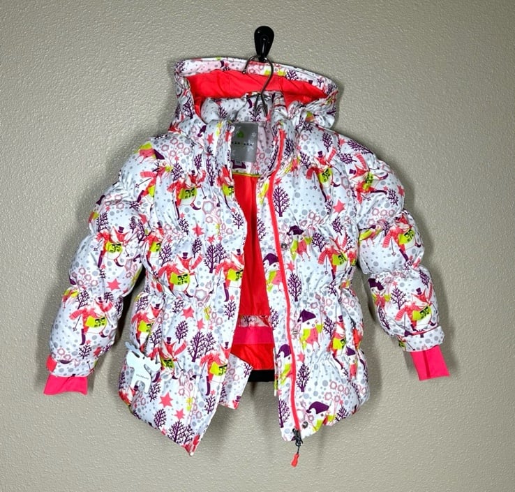 SKARBARN Duck Down Ski SnowPuffer Hooded Jacket Girls Toddler 120/5T Multicolor