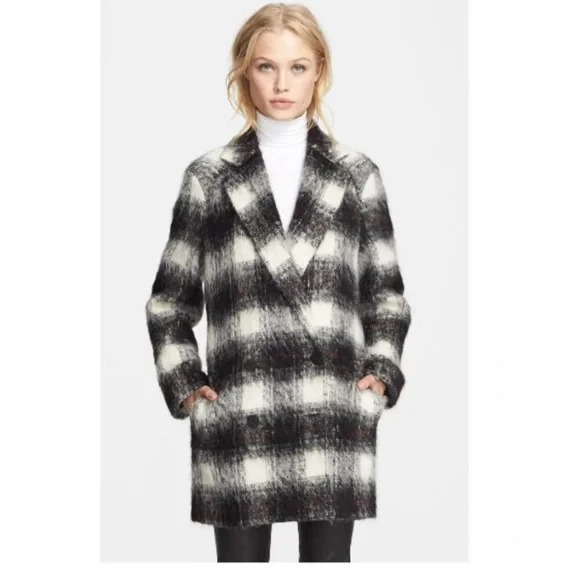 theory plaid peacoat