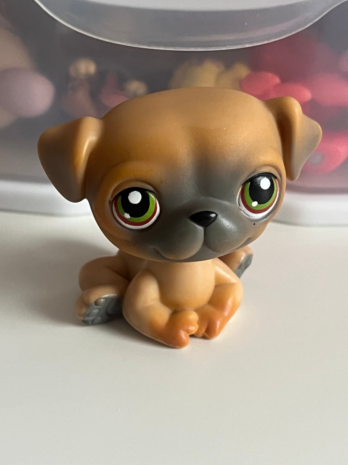 Littlest Pet Shop (LPS) #2 Brown Pug with Green Eyes