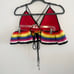 Handmade Crochet Rainbow Pride Ruffle Top Size 2X