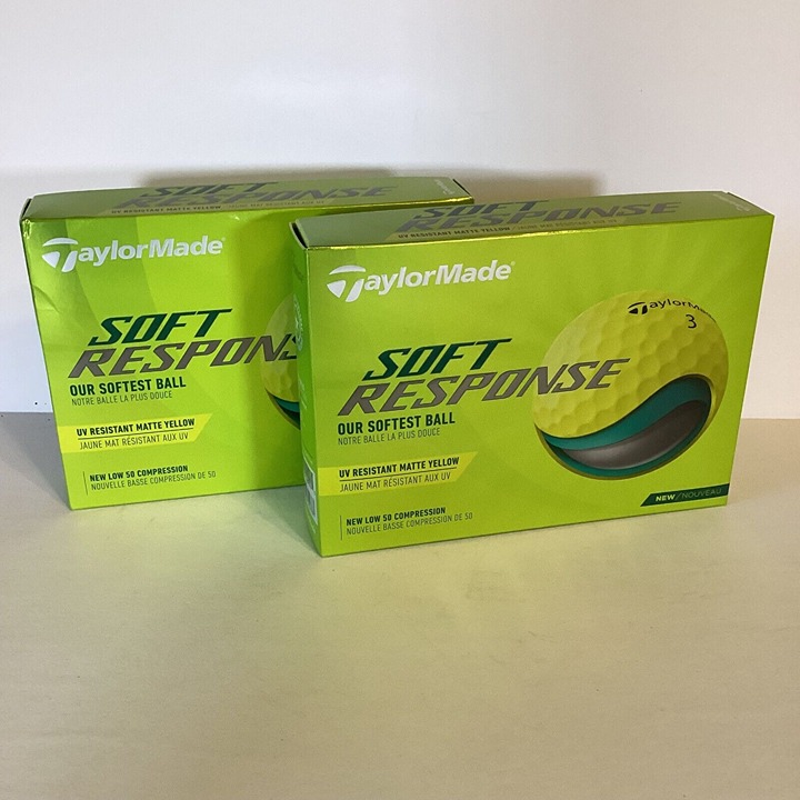 TaylorMade Soft Response Golf Balls Yellow 2 Dozen LOW 50 COMP ☆BRAND NEW SEALED