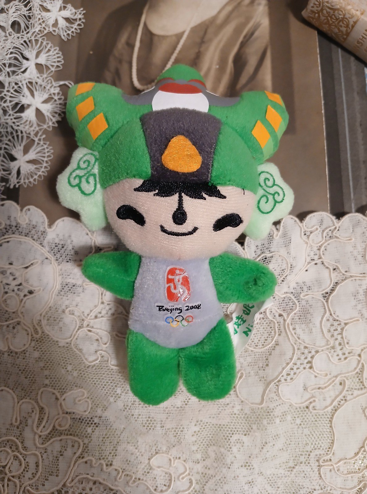 Beijing 2008 china Olympics plush keychain charm Nini Green Cute Kawaii