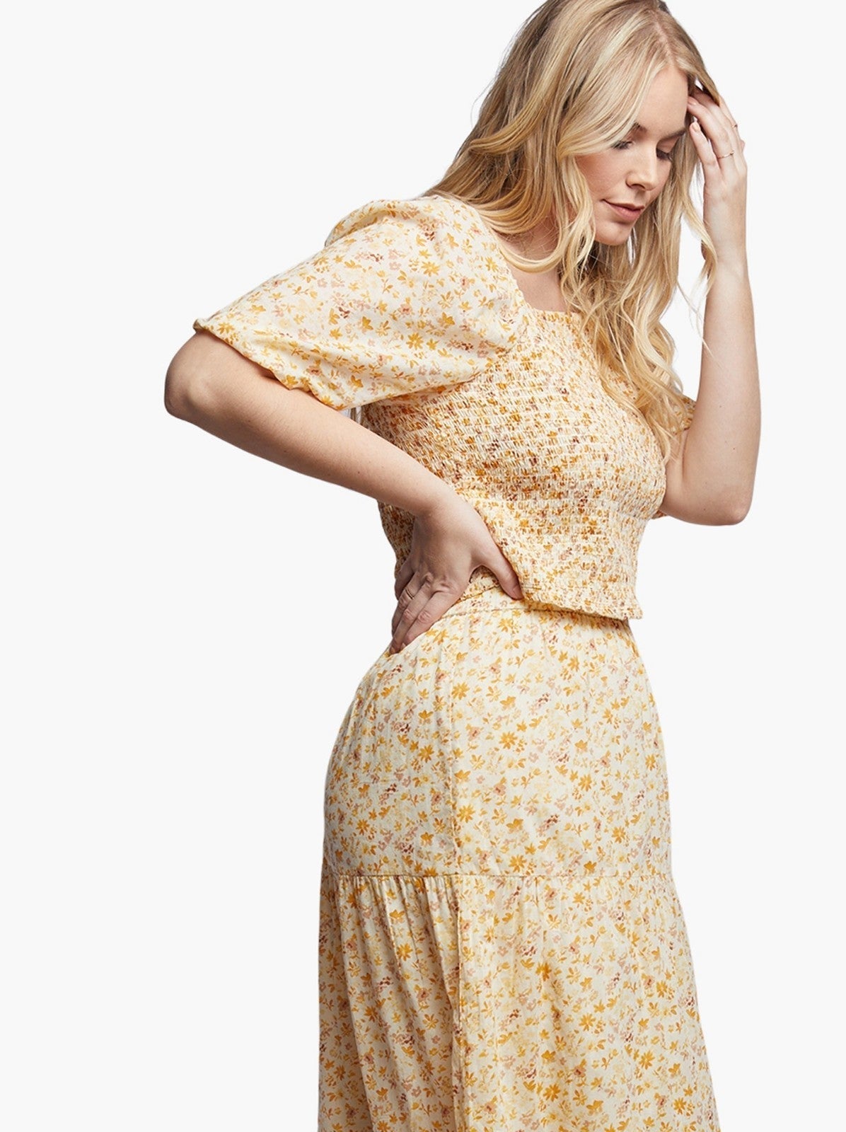 NWT ABLE Set – smocked top + maxi skirt