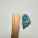Vintage Style Shell Brooch Pin AB Blue Rhinestones Teal Enamel Brushed Goldtone