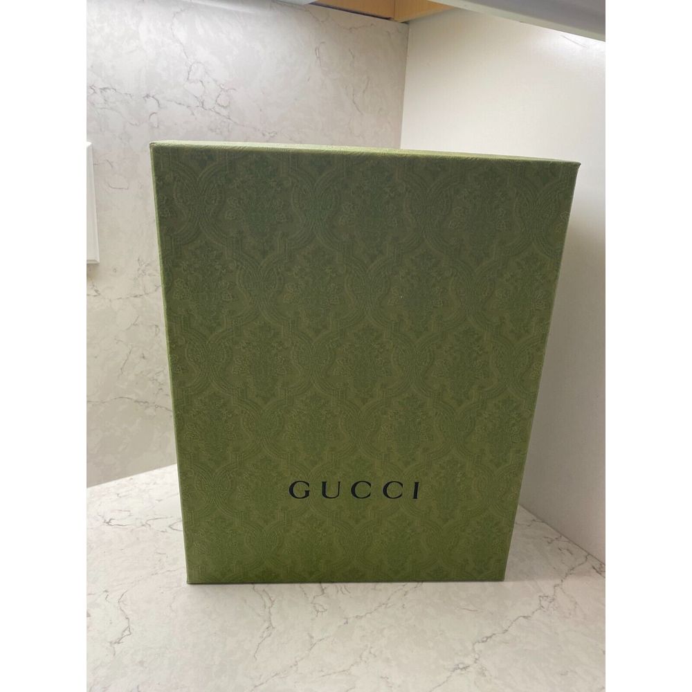 Gucci Green Damask Embossed Cardboard Empty Box Only L 14.5 x W 11.5 x H 5.2