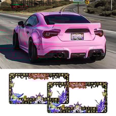 Brand New Universal 2PCS Anime Yu-Gi-Oh ABS Plastic Black License Plate Frame