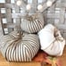 3 Pc. Farmhouse Rustic striped Fabric Pumpkin Set