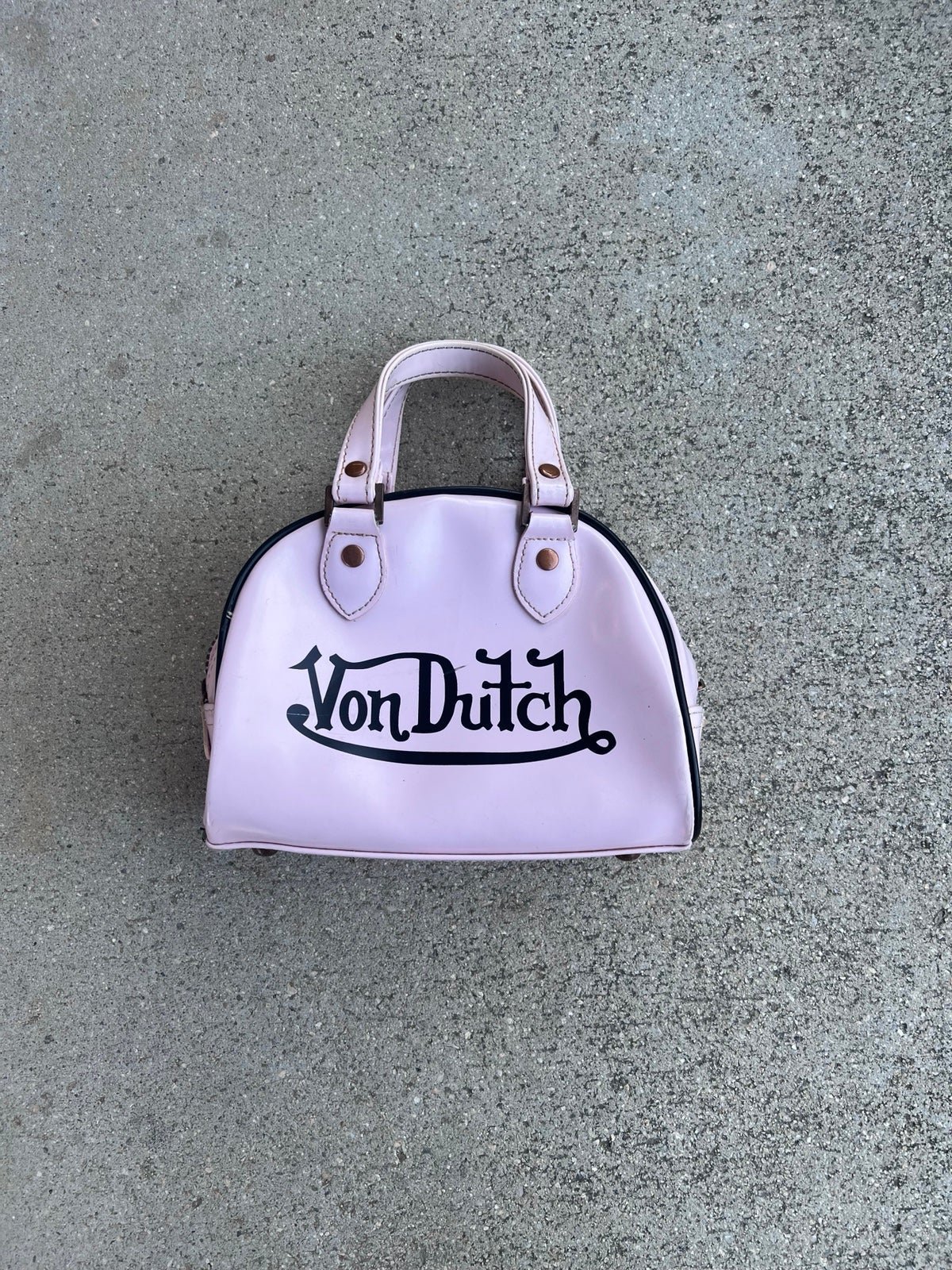 Vintage Von Dutch Light pink small bowling bag