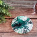 Acrylic Paint Coasters have high gloss resin, 4 piece green, white, and black
