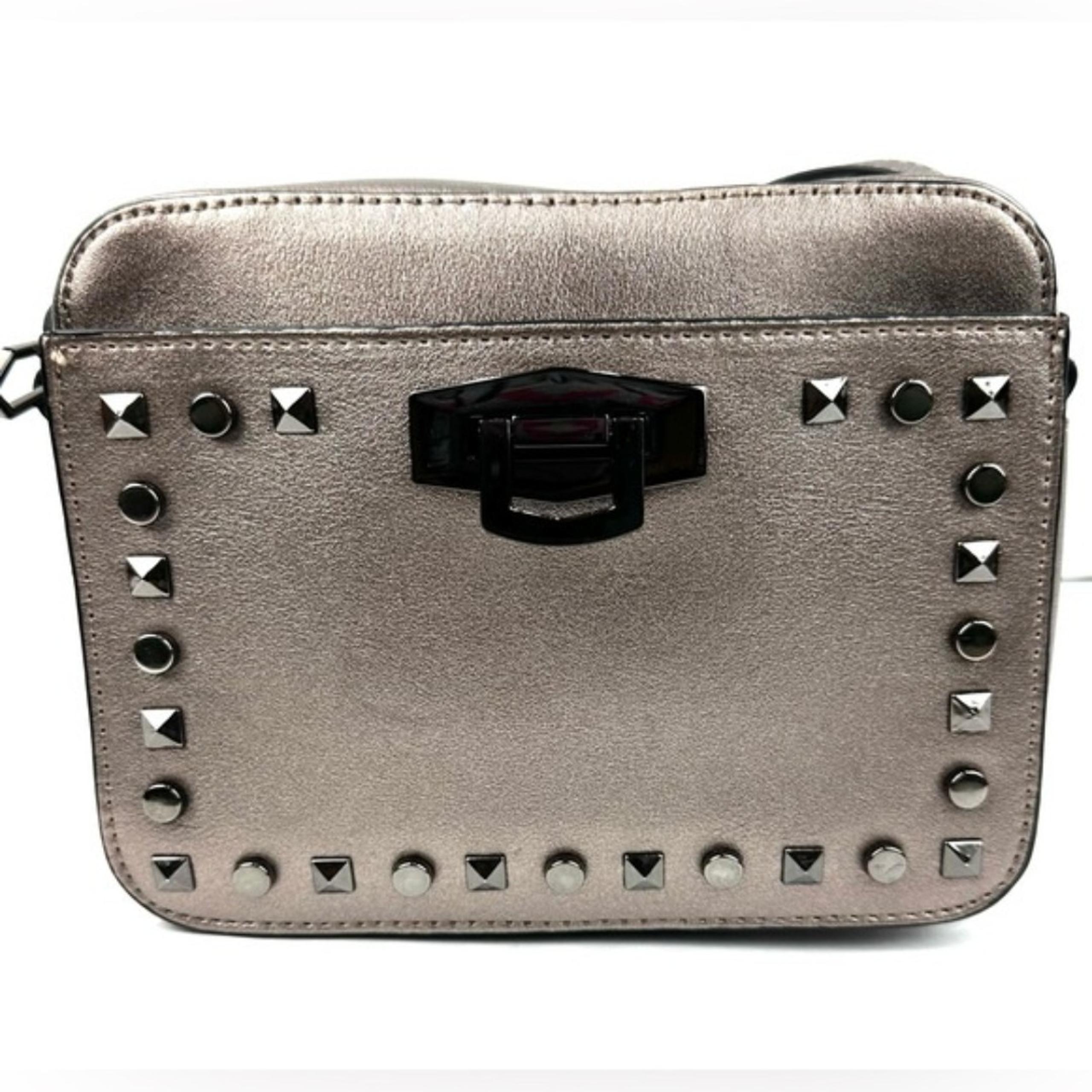 Gianni Bini Rectangular Gold Crossbody bag with gun metal studs/hardware