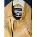Vintage earl jeans mustard yellow biker core leather jacket sz S
