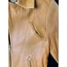 Vintage earl jeans mustard yellow biker core leather jacket sz S