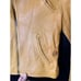 Vintage earl jeans mustard yellow biker core leather jacket sz S