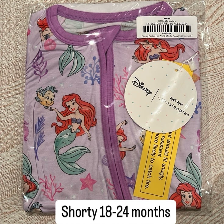 Little sleepies SHORTY zippy disney ariel part of her world