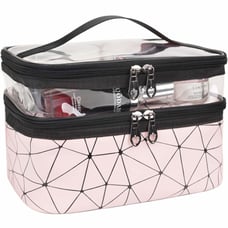 Double Layer Travel Cosmetic Cases Makeup Organizer Toiletry Bags